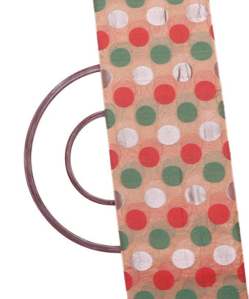 rose green big polka pattern chanderi silk fabric c124 2888